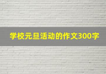 学校元旦活动的作文300字