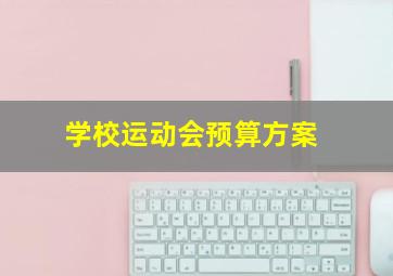 学校运动会预算方案