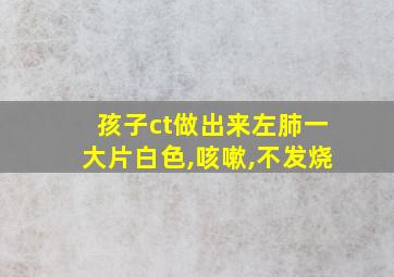 孩子ct做出来左肺一大片白色,咳嗽,不发烧