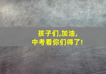 孩子们,加油,中考看你们得了!