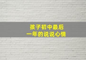 孩子初中最后一年的说说心情