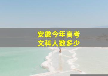 安徽今年高考文科人数多少