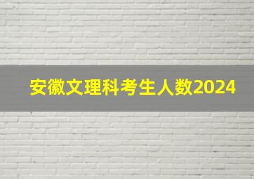 安徽文理科考生人数2024