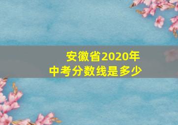 安徽省2020年中考分数线是多少