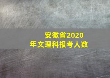 安徽省2020年文理科报考人数