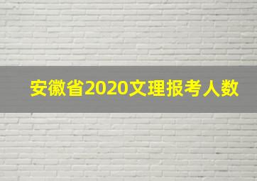 安徽省2020文理报考人数