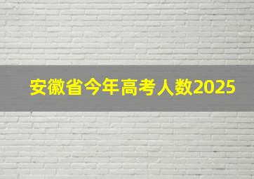 安徽省今年高考人数2025