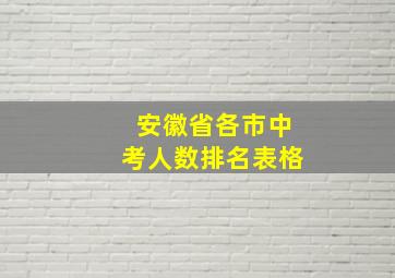 安徽省各市中考人数排名表格