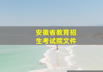 安徽省教育招生考试院文件