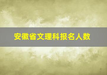 安徽省文理科报名人数