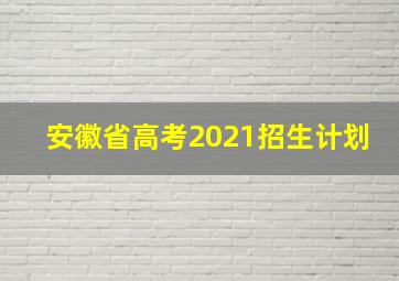 安徽省高考2021招生计划