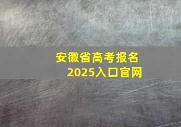 安徽省高考报名2025入口官网