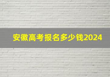 安徽高考报名多少钱2024