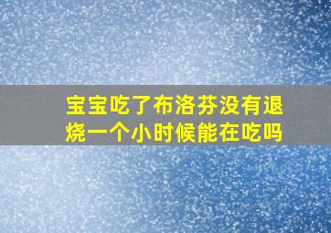 宝宝吃了布洛芬没有退烧一个小时候能在吃吗