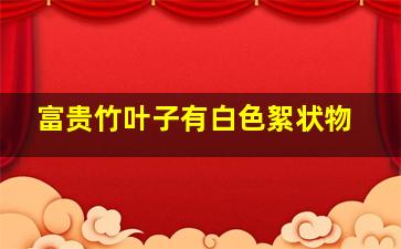 富贵竹叶子有白色絮状物