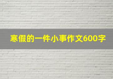 寒假的一件小事作文600字