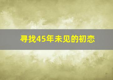 寻找45年未见的初恋