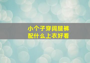 小个子穿阔腿裤配什么上衣好看