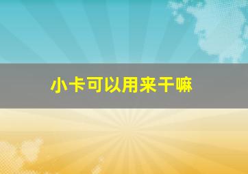 小卡可以用来干嘛