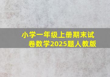 小学一年级上册期末试卷数学2025题人教版