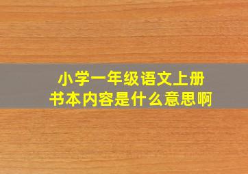 小学一年级语文上册书本内容是什么意思啊