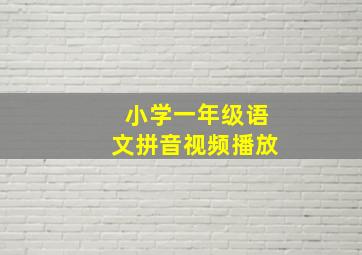 小学一年级语文拼音视频播放