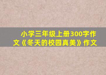 小学三年级上册300字作文《冬天的校园真美》作文