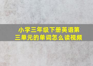 小学三年级下册英语第三单元的单词怎么读视频