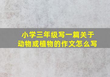 小学三年级写一篇关于动物或植物的作文怎么写