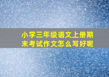 小学三年级语文上册期末考试作文怎么写好呢