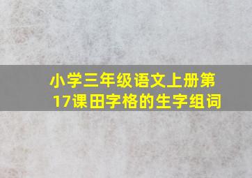 小学三年级语文上册第17课田字格的生字组词