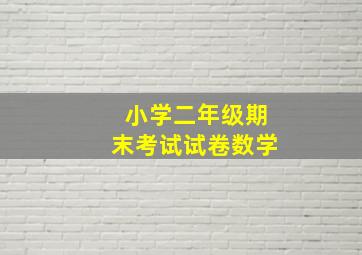 小学二年级期末考试试卷数学