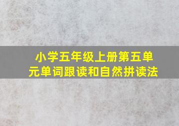 小学五年级上册第五单元单词跟读和自然拼读法