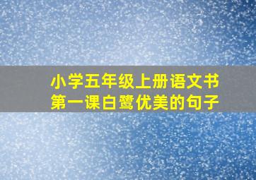 小学五年级上册语文书第一课白鹭优美的句子