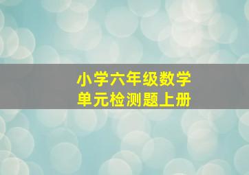 小学六年级数学单元检测题上册