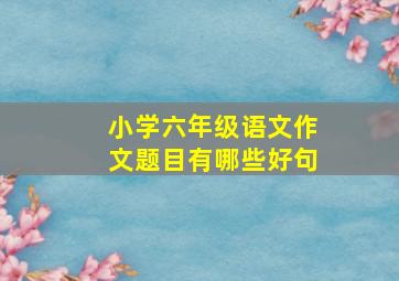 小学六年级语文作文题目有哪些好句