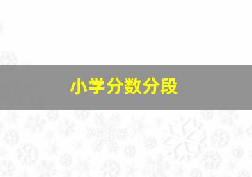 小学分数分段