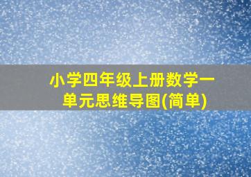 小学四年级上册数学一单元思维导图(简单)