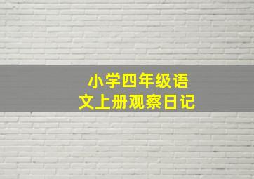 小学四年级语文上册观察日记