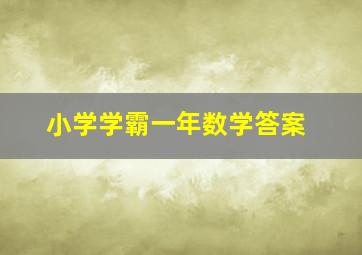 小学学霸一年数学答案