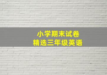 小学期末试卷精选三年级英语