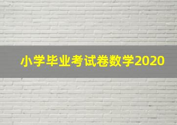 小学毕业考试卷数学2020