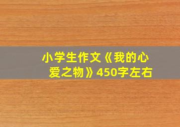 小学生作文《我的心爱之物》450字左右