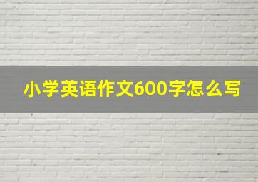 小学英语作文600字怎么写