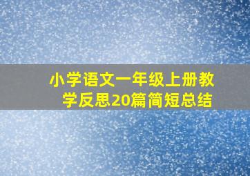 小学语文一年级上册教学反思20篇简短总结