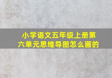 小学语文五年级上册第六单元思维导图怎么画的