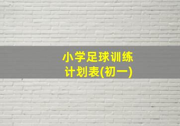 小学足球训练计划表(初一)