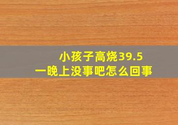 小孩子高烧39.5一晚上没事吧怎么回事