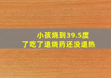 小孩烧到39.5度了吃了退烧药还没退热