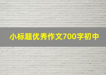 小标题优秀作文700字初中